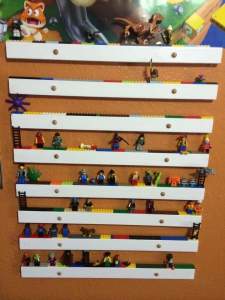 Lego men collection shelves