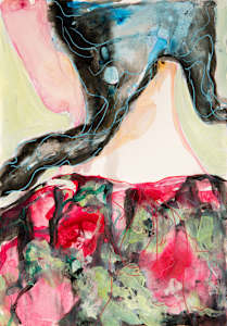 Her dress was a garden of roses