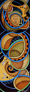 Maruvian Golden Calabash Mask Diptych