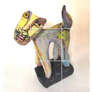 Rainbow Cat Standing in the Grass/SOLD