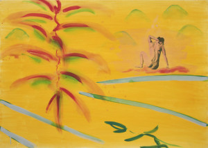 Figure and plantain flower