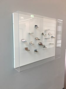 Example Medicine Tins in Acrylic Display Cases