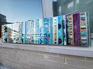 Abstract Mixed Media Resin Collage on Gallery Cradled Birch Wood Panel
