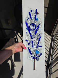 Glass, Cobalt, Mirror, Resin Abstract Tree
