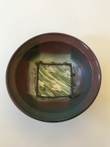 Ceramic Bowl with Interior Floral Design