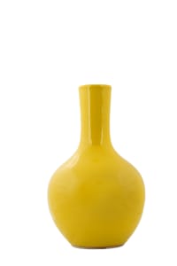 Chinese Republic Porcelain Vases - IV Bright Yellow Thin Neck