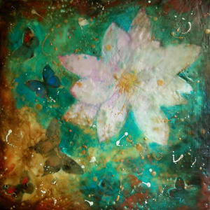 Lotus with Blue Butterfly