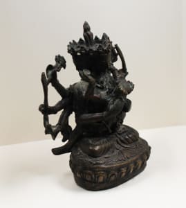 Tibetan bronze multi-headed diety Yabyum