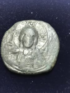 Large Byzantine Coin (1 of 2) - darker gray/silver appearance