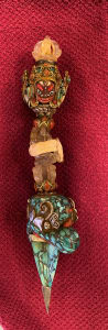 Tibetan dagger with 4 faces of Mahakala
