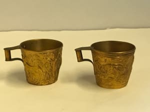 Greek Metal Cups With Bull Images in Relief (Small)