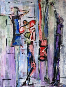 Dancers On The Subway In Pastel