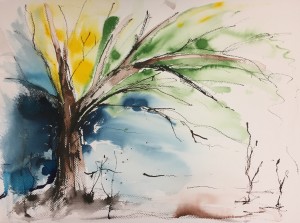 Wild tree - blue and green