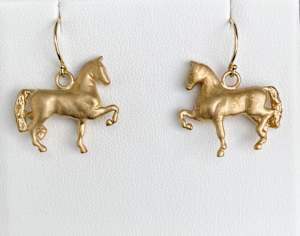 14k Gold Classic Horse Earrings