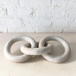 3 White Large Linked Chains -