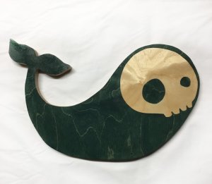 Skull Whale Wood Cutout