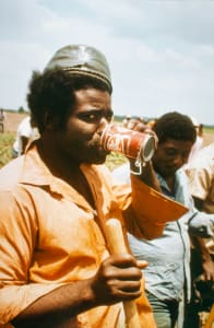 Inmate on water break, Parchman Penitentiary, Camp B, Lambert, Mississippi, 1974