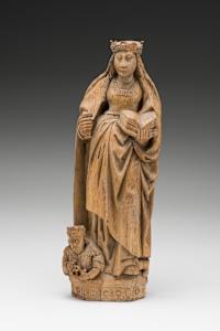 Flemish Carved Figure of St. Catherine