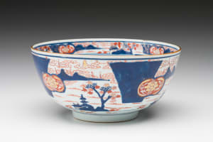 Chinese Imari Bowl with Pagodas and Clouds