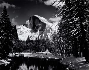 Half Dome, Merced River, Winter