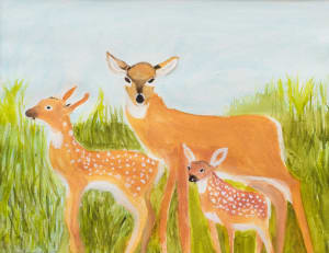 Doe and Her Fawns