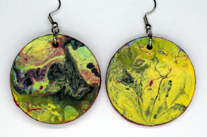 Yellow Round Earrings and Ornament