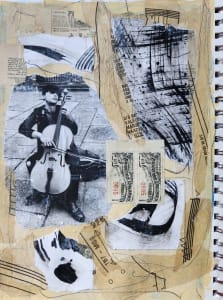Untitled - collage (man playing cello)