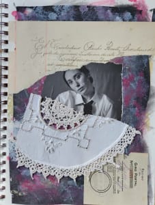 Untitled - collage (woman + doily)