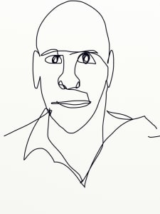 Self Portrait Line Drawing #4