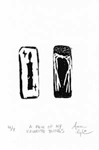 Block Print, 'A few of my favorite things' 4/7
