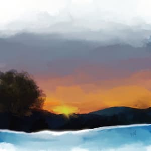 Edwards Sunset Facing West