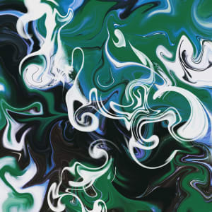 Abstract Green and White Swirls