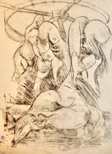 Untitled - Abstract in Charcoal (Body Parts Era)