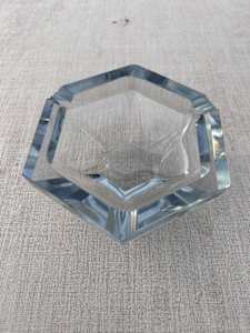 Mid-century 1960s Crystal Hexagon Ashtray