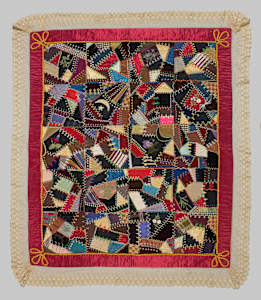 Crazy Quilt with lace edging