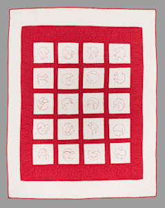 Redwork Animal Quilt