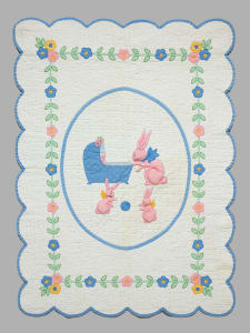 Pink Bunnies Crib Quilt