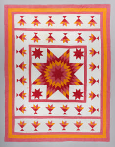 Lone Star Quilt with Tulip Border