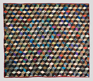 Silk Tumbling Block Quilt
