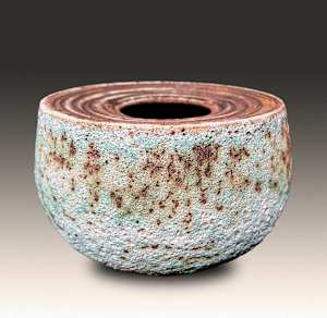 Turquoise Low Flanged Crater Vessel #2