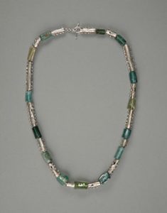 Roman Glass Distressed Tube Necklace