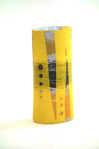 Yellow Stencil Vase