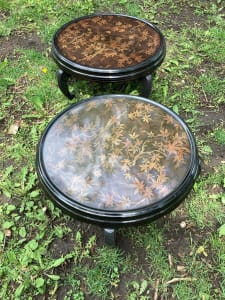 Pair of low Asian style tables