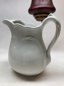 iron stone pitcher with rope handle