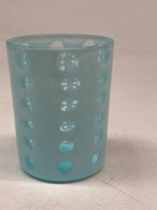turn of the century blue and white rare FENTON water glass