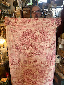 early 20th century toile fabric panel