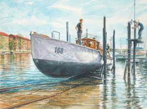 Coming off the slip: District Naval Officer's Launch (DNOL) 168
