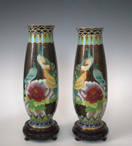 Pair of Cloisonne Vases