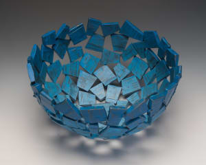 Big Blue Geode Vessel