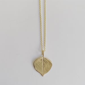 Brass Aspen Leaf Necklace